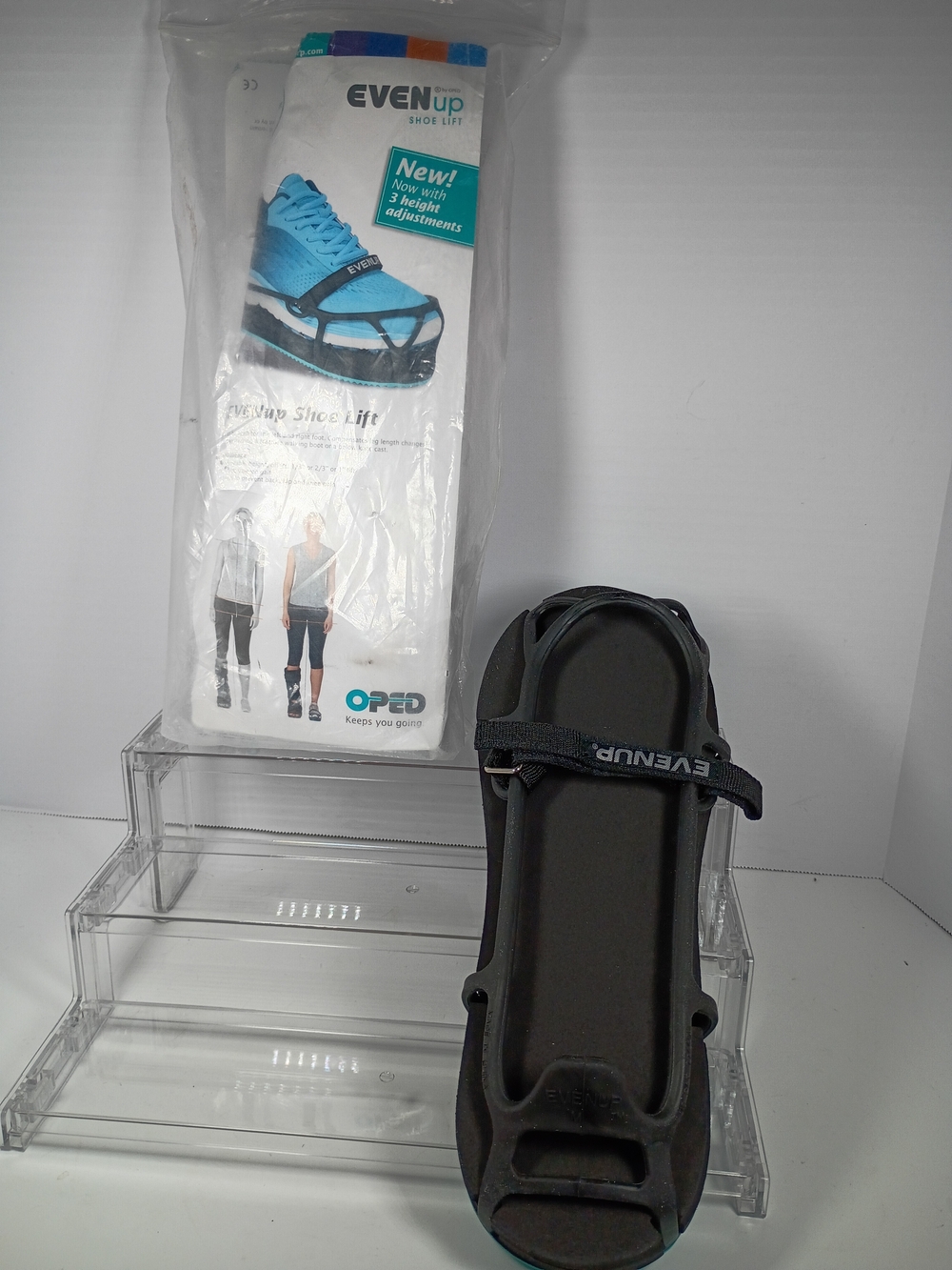 EVENup Shoe Lift Adjustable Heel Riser - Black